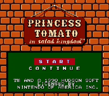 Princess Tomato in the Salad Kingdom (USA) (Beta) screen shot title